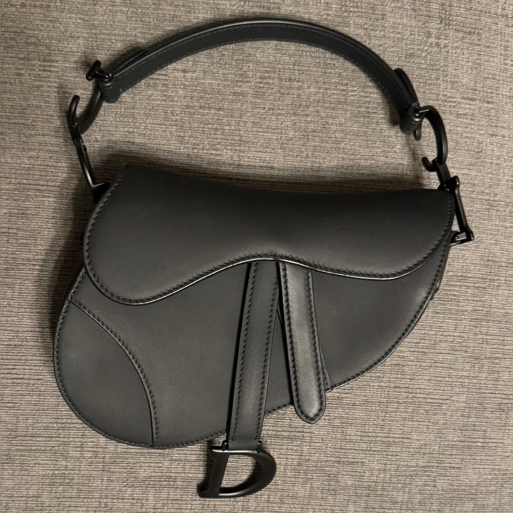 2019 Christian Dior Ultra Matte Black Mini Saddle Bag